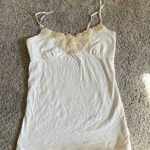 AE Cami - Lime Green pattern off white cami